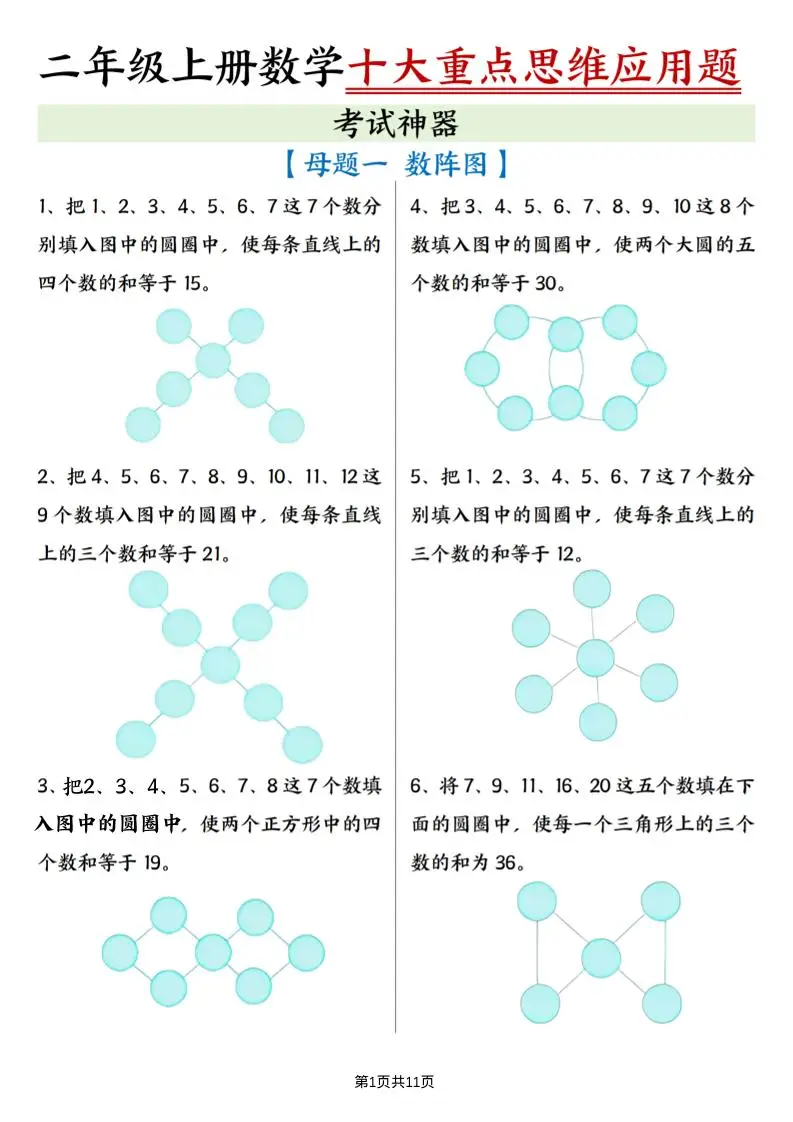 二上数学十大重点母题合集（含答案11页）