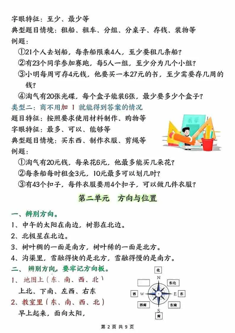 二年级下数学知识点大全.《北师版》