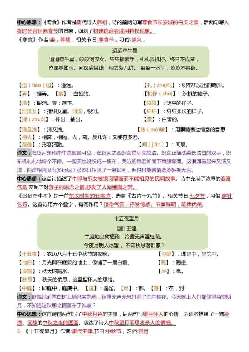 六年级下语文1-8单元重要考点汇总