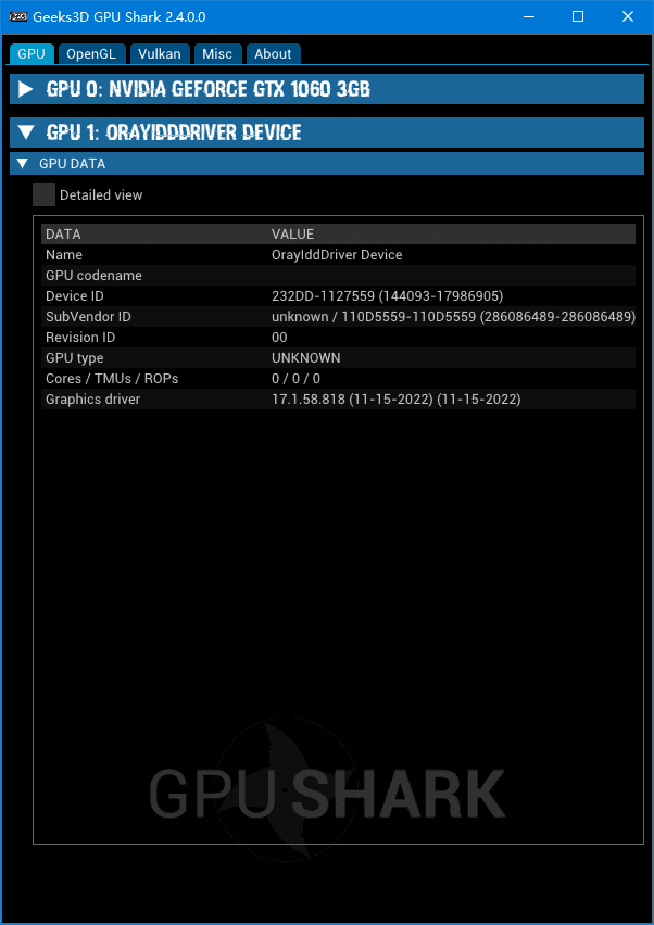 GPU Shark II(显卡GPU监视工具) / 0.33.4.0 绿色版