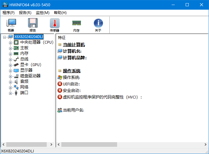 HWiNFO(专业系统信息检测工具) 中文绿色版