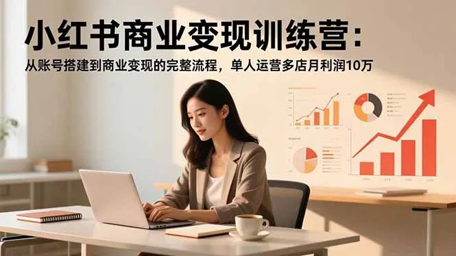 小红书商业变现训练营：从账号搭建到商业变现的完整流程，单人运营多店月利润10万-奇点库