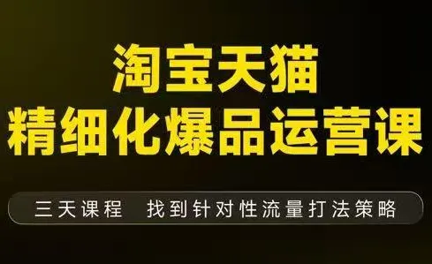 猫课子幽·淘宝天猫精细化爆品运营【音频+字幕+文档】(9月12-14杭州线下课)-奇点库