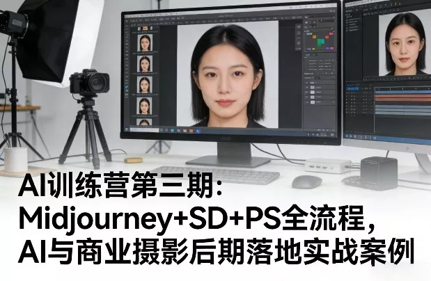 AI训练营第三期：Midjourney+SD+PS全流程，AI与商业摄影后期落地实战案例-奇点库资源网