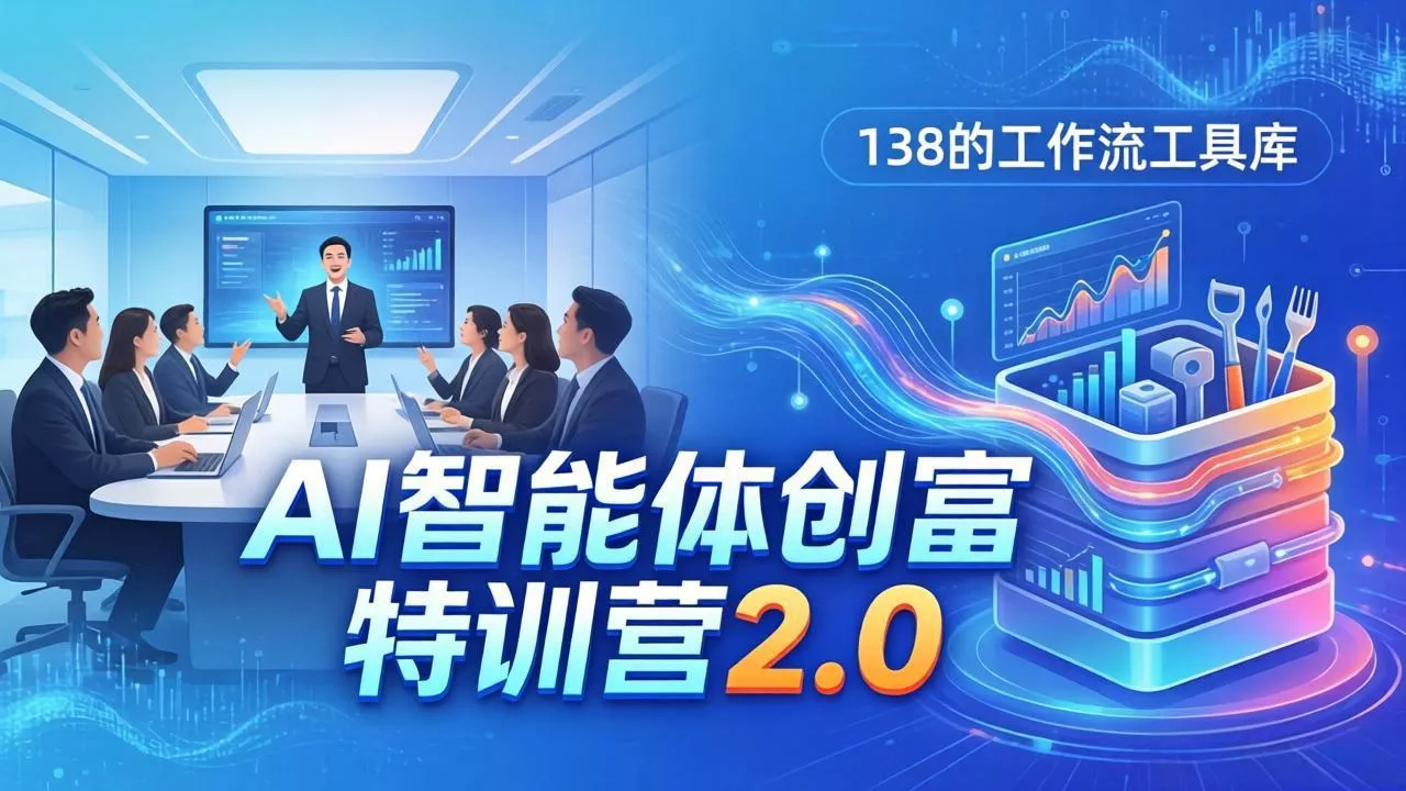 AI智能体创富训练营2.0:3天闭门直播+视频课+工具库,从0到1搭建智能体附138个工作流-奇点库资源网