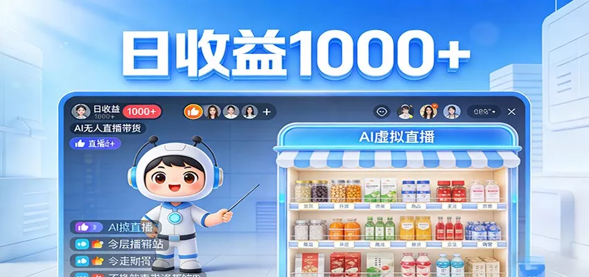 图片[1]-不用露脸不用说话，24小时自动卖货赚钱，全天自动直播，收益看得见-奇点库资源网