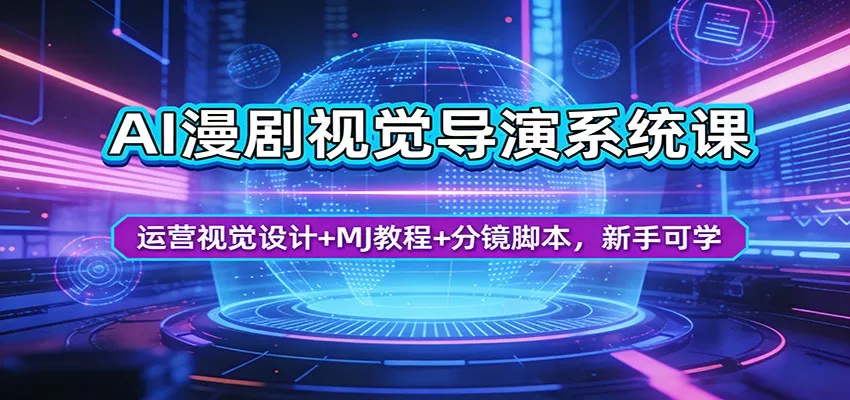 AI漫剧视觉导演系统课：运营视觉设计+MJ教程+分镜脚本，新手可学-奇点资源库