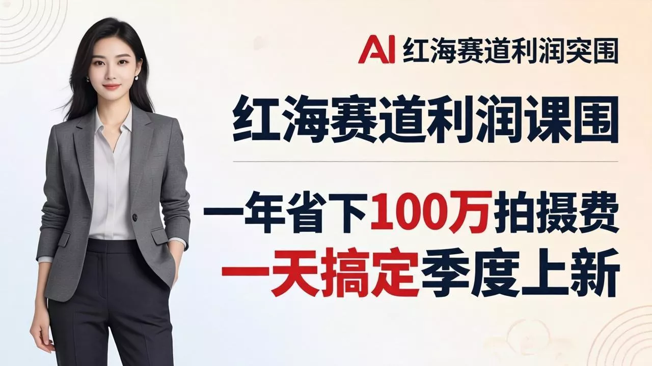 服装老板AI模特图课：一年省下100万拍摄费，一天搞定季度上新，红海赛道利润突围-奇点资源库