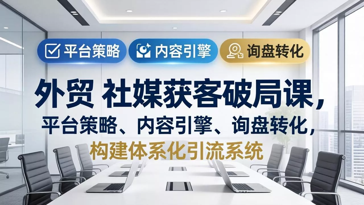 外贸 社媒获客破局课，平台策略、内容引擎、询盘转化，构建体系化引流系统(更新26年3月-奇点资源库