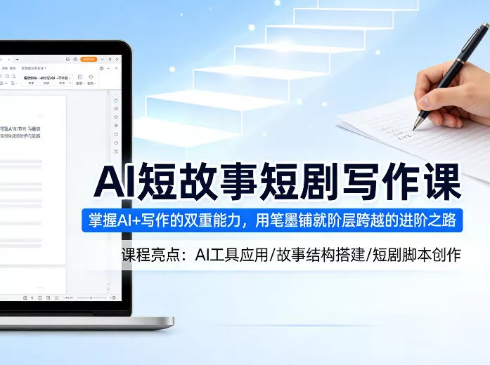 AI短故事短剧写作课，掌握AI+写作的双重能力，用笔墨铺就阶层跨越的进阶之路-奇点资源库