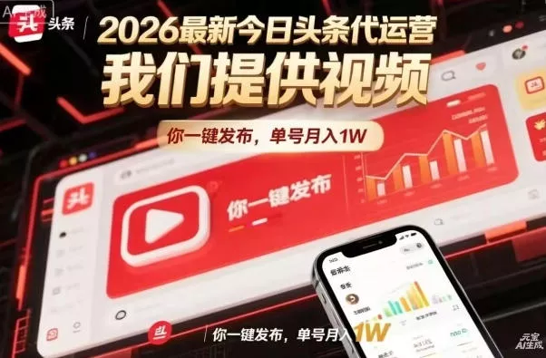 今日头条躺賺模式，你9我1，操作简单，一键发布，单机日入数百，长期合作【揭秘】-奇点库