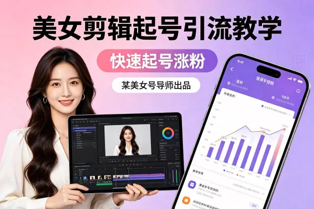 某美女号导师出品：美女剪辑起号引流教学，快速起号涨粉-奇点库