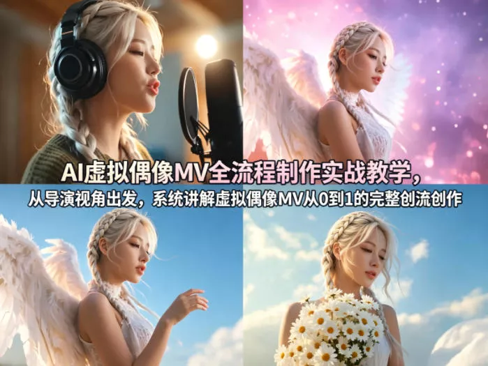 AI虚拟偶像MV全流程制作实战教学,从导演视角出发,系统讲解虚拟偶像MV从0到1的完整创作流程-奇点库