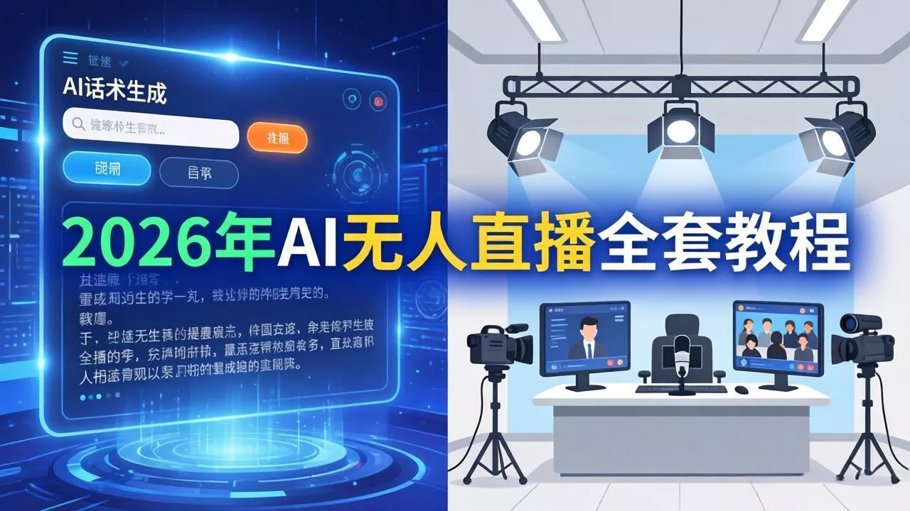 2026年AI无人直播全套教程：OBS安装+软件配置+直播间搭建+话术生成+一键开播实操-奇点库