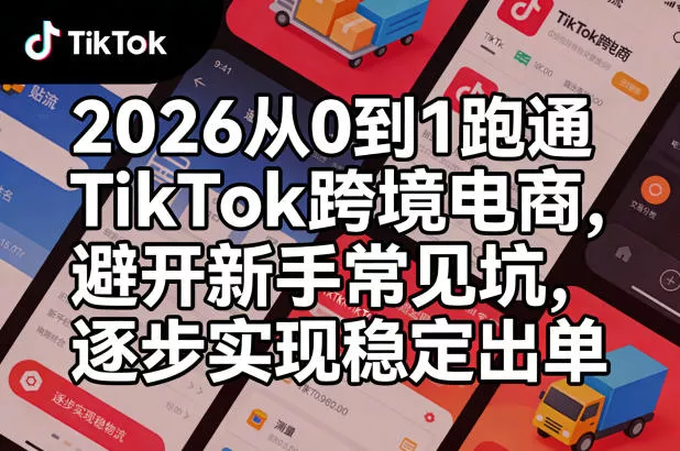 2026从0到1跑通TikTok跨境电商，避开新手常见坑，逐步实现稳定出单(更新0414)-奇点库