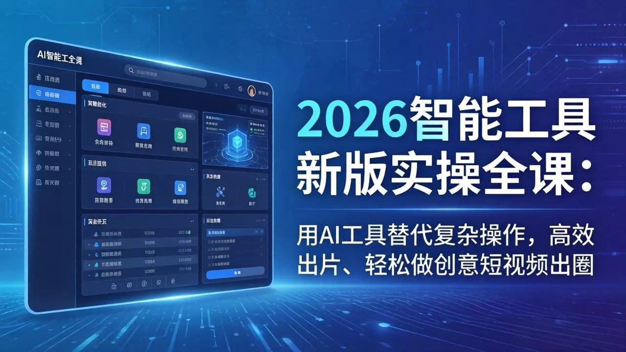 2026智能工具新版实操全课：用AI工具替代复杂操作，高效出片、轻松做创意短视频出圈-奇点库