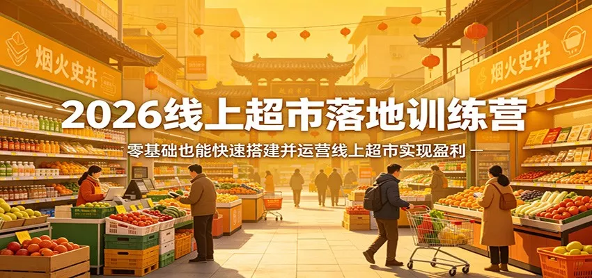 2026线上超市落地训练营，零基础也能快速搭建并运营线上超市实现盈利-奇点库