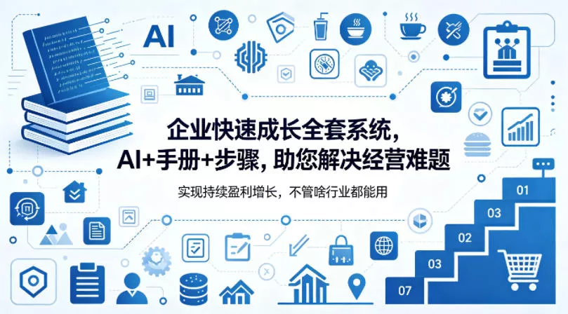 企业快速成长全套系统，AI+手册+步骤，助您解决经营难题，实现持续盈利增长，不管啥行业都能用-奇点库