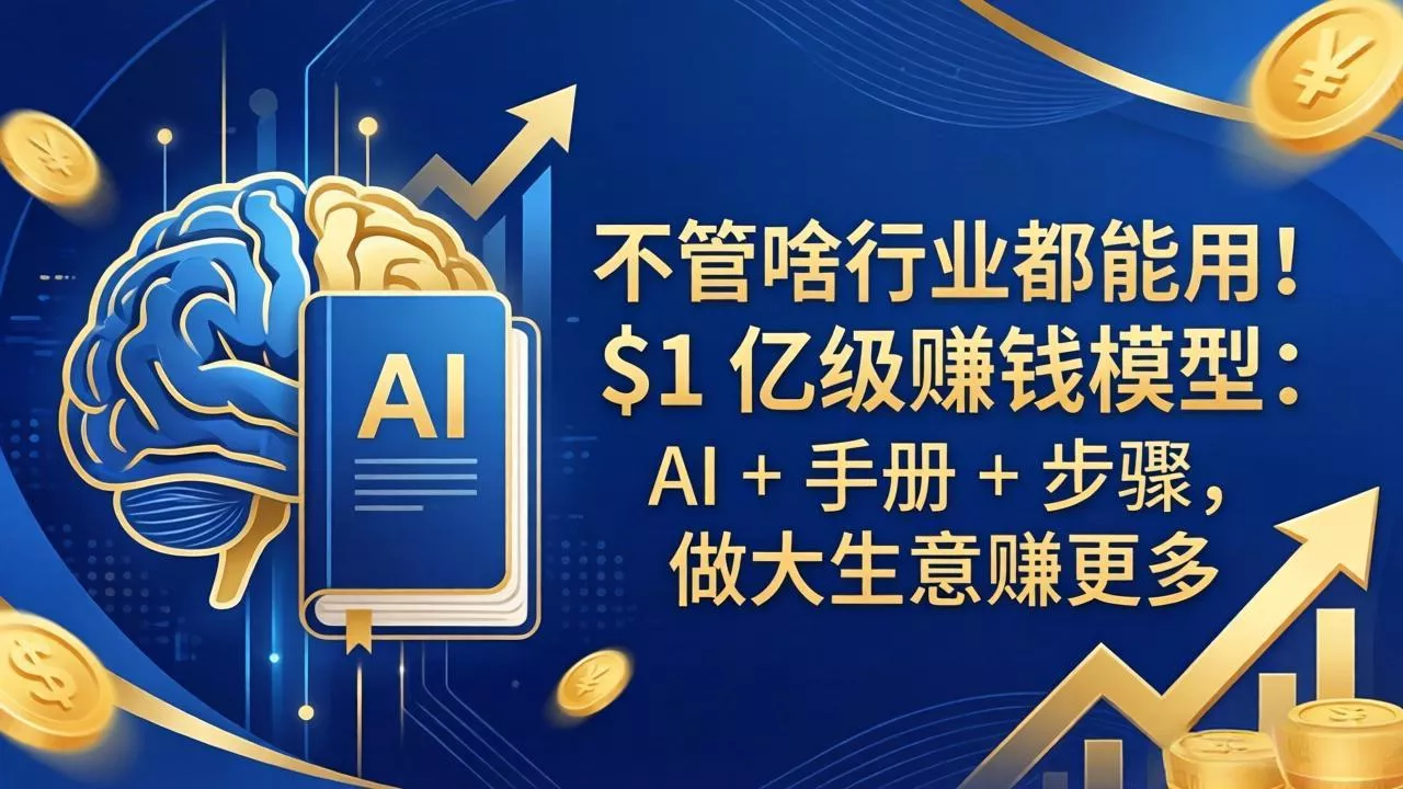 不管啥行业都能用！$1 亿级赚钱模型：AI + 手册 + 步骤，做大生意赚更多-奇点库