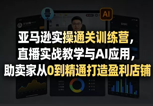 亚马逊实操通关训练营，直播实战教学与AI应用，助卖家从0到精通打造盈利店铺(更新4月17日)-奇点库