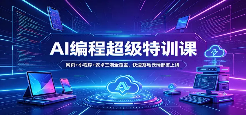AI编程超级特训课：网页+小程序+安卓三端全覆盖，快速落地云端部署上线-奇点库