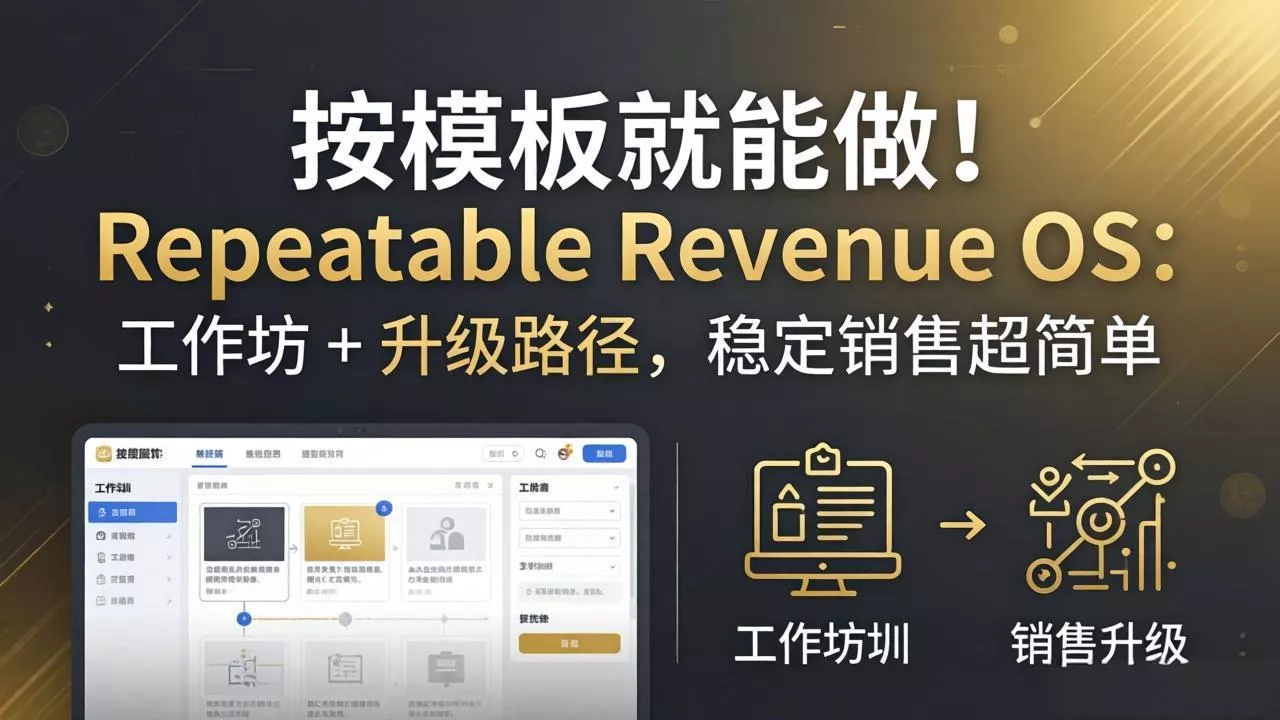 按模板就能做！Repeatable Revenue OS：工作坊 + 升级路径，稳定销售超简单-奇点库