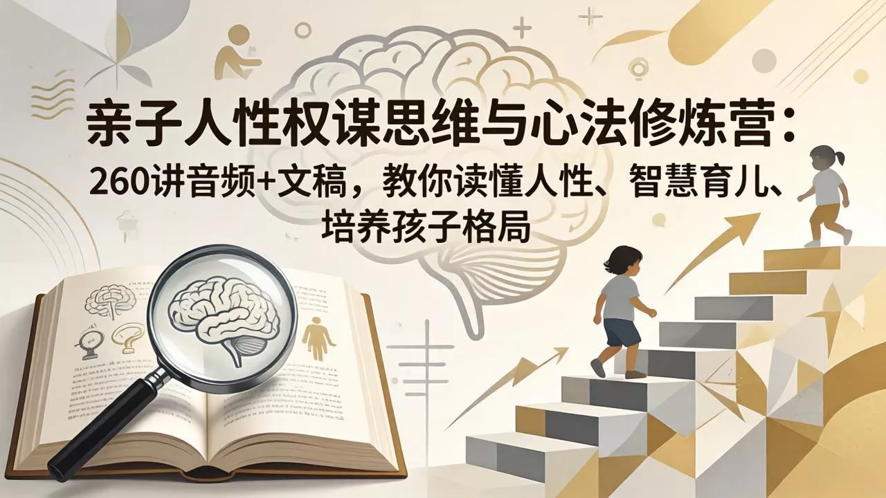 亲子人性权谋思维与心法修炼营：260讲音频+文稿，教你读懂人性、智慧育儿、培养孩子格局-奇点库