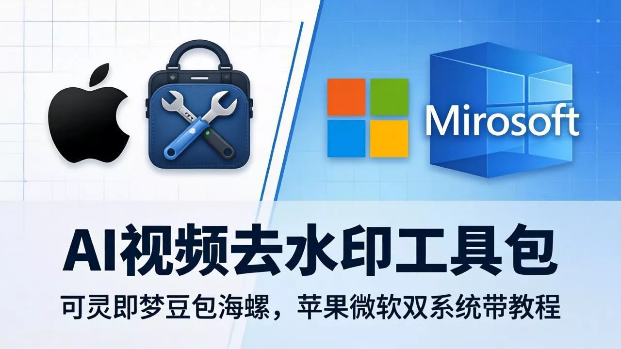 AI视频去水印工具包：可灵即梦豆包海螺，苹果微软双系统带教程-奇点库