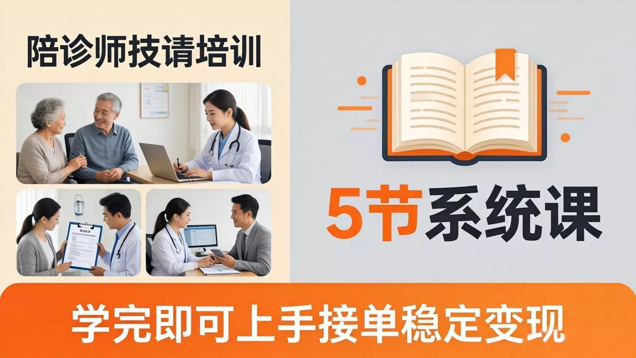 想做陪诊师不知从何下手？5节系统课教你掌握核心技能，学完即可上手接单稳定变现-奇点库