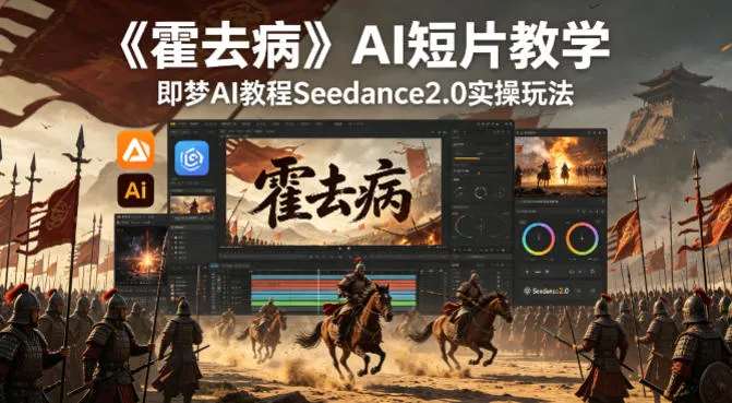 《霍去病》AI短片教学，即梦AI教程Seedance2.0实操玩法-奇点库