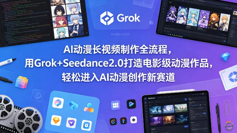 AI动漫长视频制作全流程，用Grok+Seedance2.0打造电影级动漫作品，轻松进入AI动漫创作新赛道-奇点库