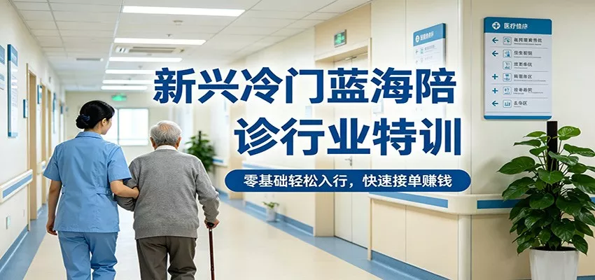 新兴冷门蓝海陪诊行业特训，零基础轻松入行，快速接单赚钱-奇点库