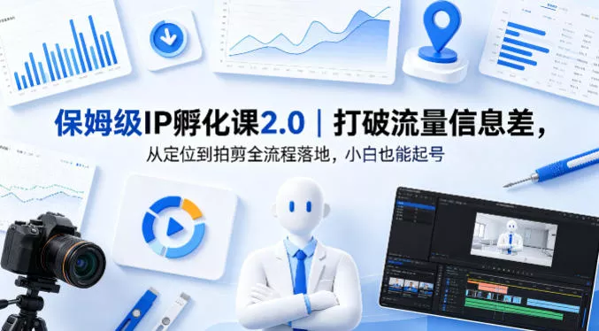 保姆级IP孵化课2.0｜打破流量信息差，从定位到拍剪全流程落地，小白也能起号-奇点库