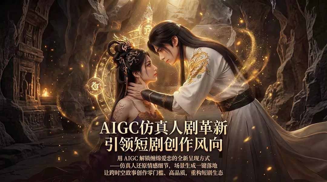 AIGC 仿真人短剧创作革新，解锁仙侠爱恋全新呈现，一键出高质场景，零门槛打造爆款剧集-奇点库