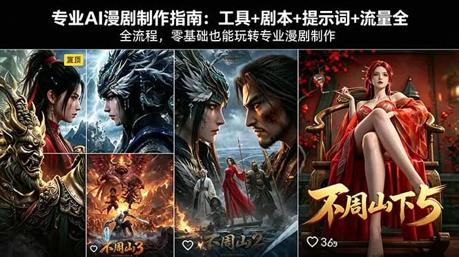 专业AI漫剧制作指南：工具+剧本+提示词+流量全流程，零基础也能玩转专业漫剧制作-奇点库