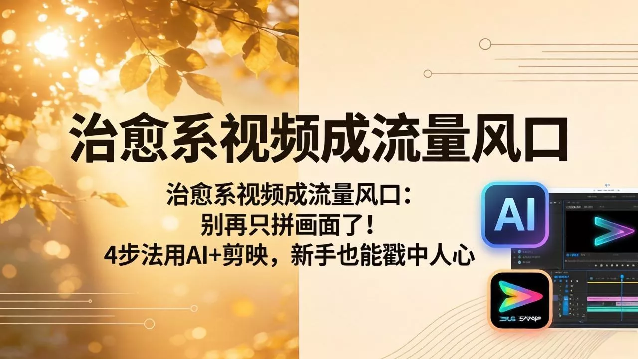 治愈系视频成流量风口：别再只拼画面了！4步法用AI+剪映，新手也能戳中人心-奇点库