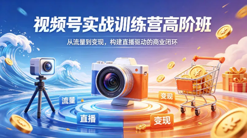 视频号实战训练营高阶班，从流量到变现，构建直播驱动的商业闭环(26年4月)-奇点库