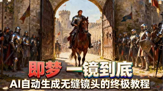 即梦AI一镜到底终极教程，智能补帧+运镜技巧，AI自动生成无缝丝滑长镜头高效出片-奇点库