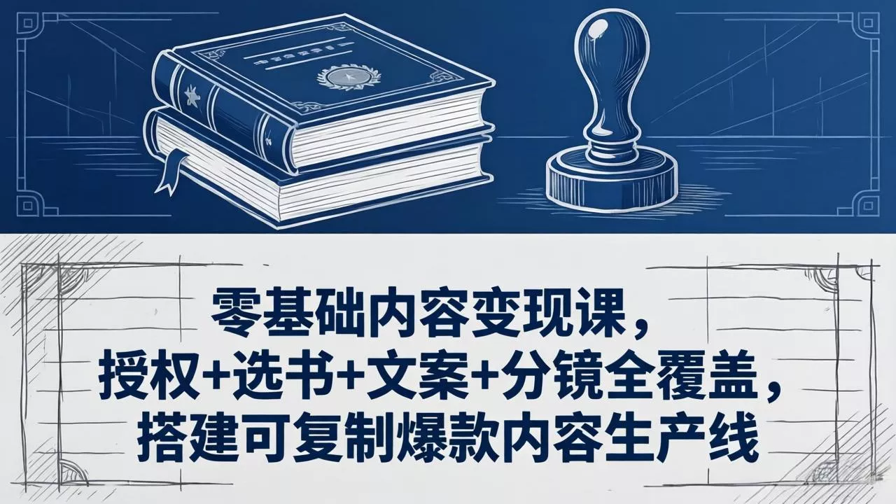 零基础内容变现课，授权+选书+文案+分镜全覆盖，搭建可复制爆款内容生产线-奇点库