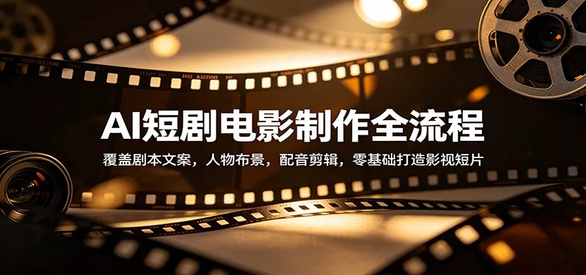 AI短剧电影制作全流程：覆盖剧本文案，人物布景，配音剪辑，零基础打造影视短片-奇点库