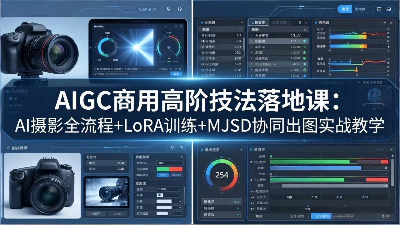 AIGC商用高阶技法落地课：AI摄影全流程+LoRA训练+MJSD协同出图实战教学-奇点库