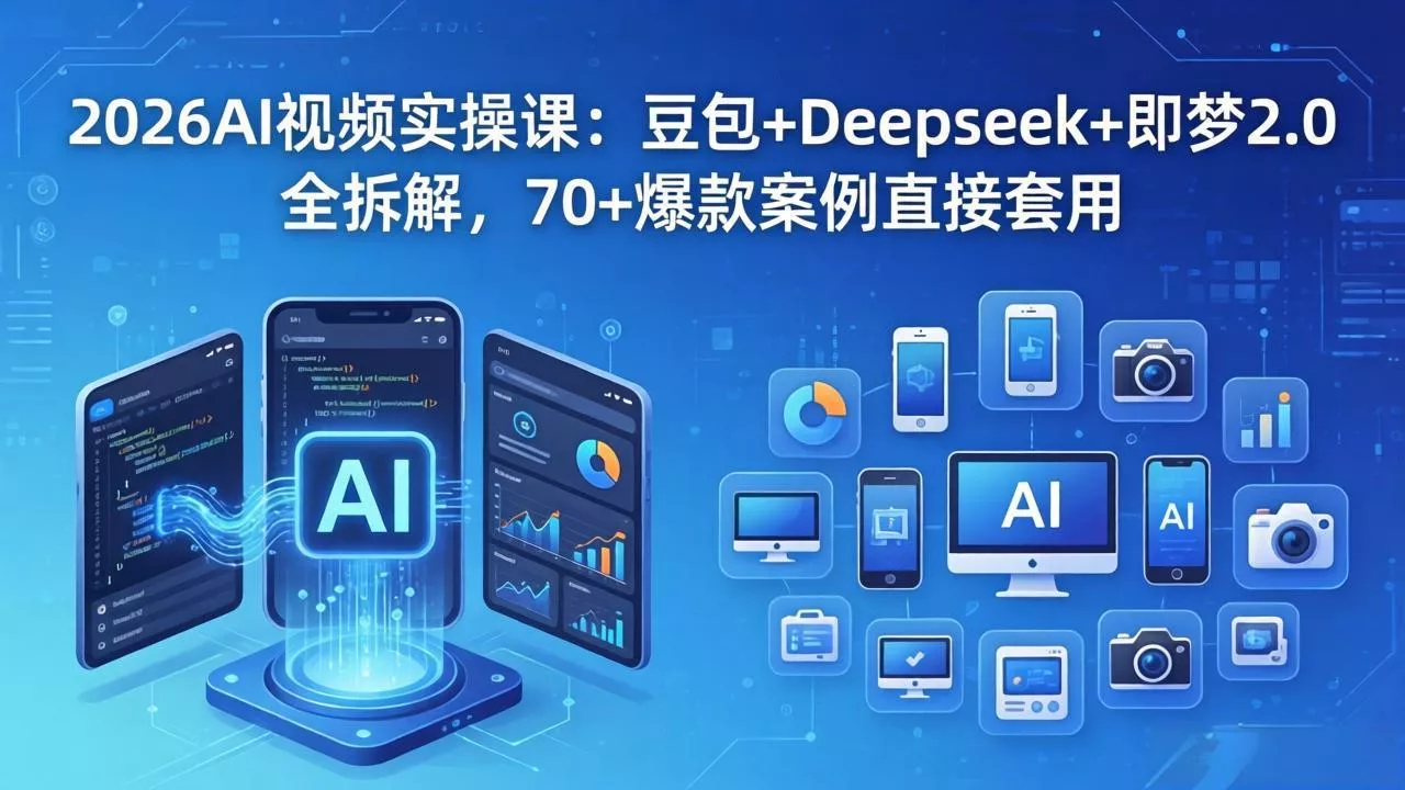 2026AI视频实操课：豆包+Deepseek+即梦2.0全拆解，70+爆款案例直接套用-奇点库