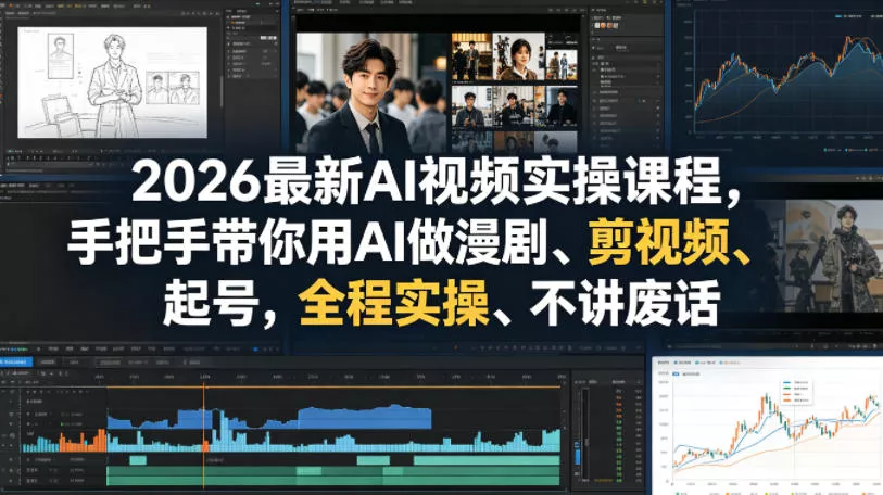 2026最新AI视频实操课程，手把手带你用AI做漫剧、剪视频、起号，全程实操、不讲废话-奇点库