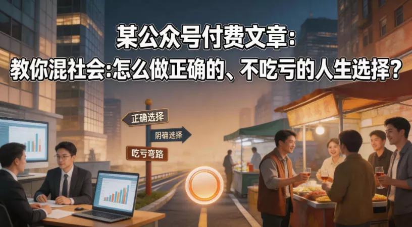 某公众号付费文章：教你混社会：怎么做正确的、不吃亏的人生选择？-奇点库
