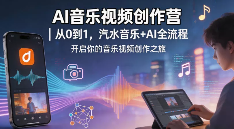 AI音乐视频创作营｜从0到1，汽水音乐+AI全流程，开启你的音乐视频创作之旅-奇点库