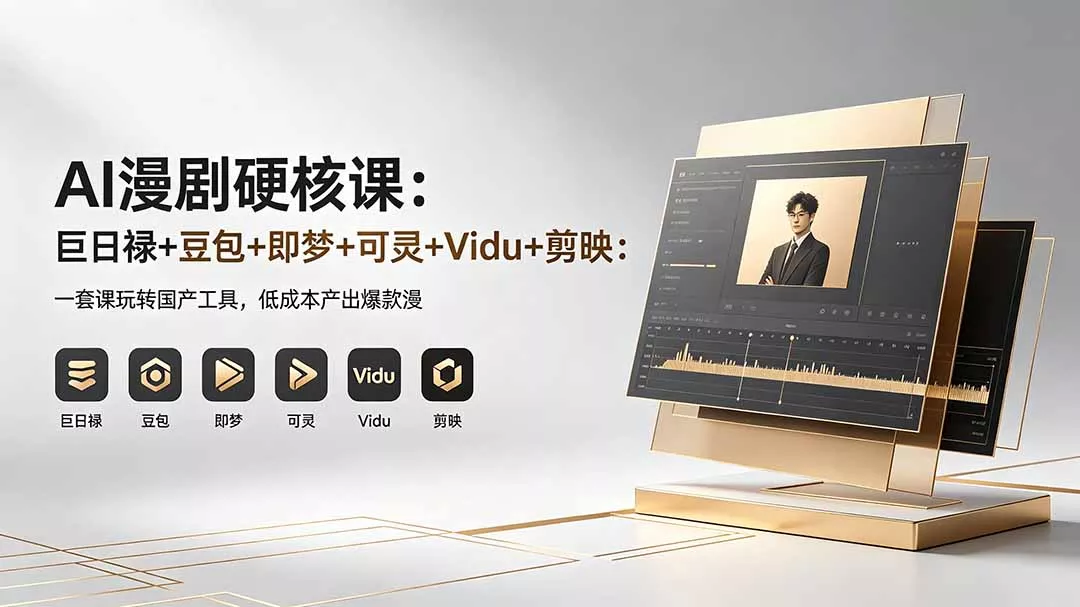 AI漫剧硬核课：巨日禄+豆包+即梦+可灵+Vidu+剪映：一套课玩转国产工具，低成本产出爆款漫剧-奇点库