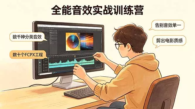 全能音效实战训练营：数千种分类音效+数十个FCPX工程，告别音效单一，剪出电影质感-奇点库