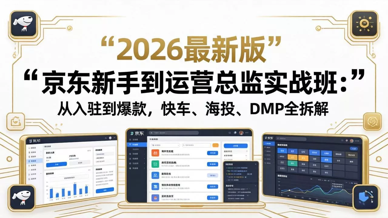 京东新手到运营总监实战班：从入驻到爆款，快车、海投、DMP全拆解，2026最新版-奇点库