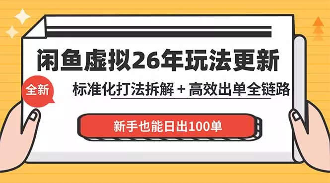 闲鱼虚拟从0到1系统化运营课程：标准化打法拆解 + 高效出单全链路教学，新手也能日出100单-奇点库