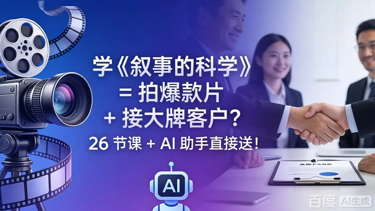 学《叙事的科学》= 拍爆款片 + 接大牌客户？26 节课 + AI 助手直接送！-奇点库